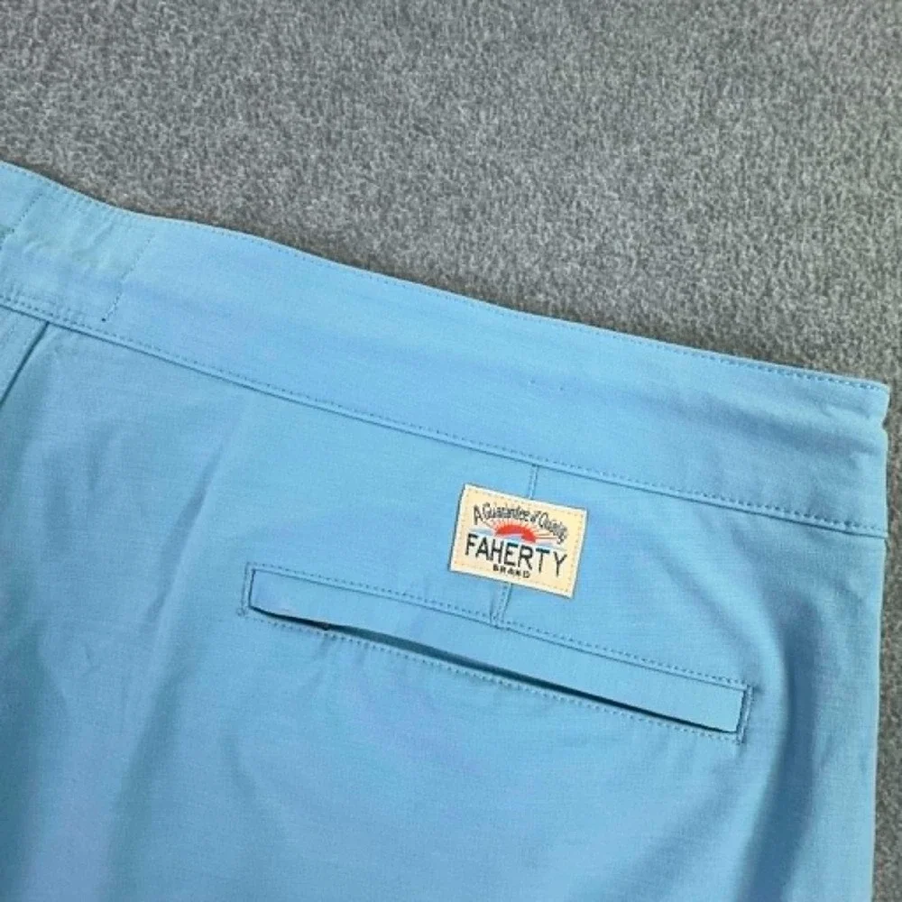 Faherty All Day Shorts Mens Size 36 Blue Stretch Hybrid Golf Performance 8